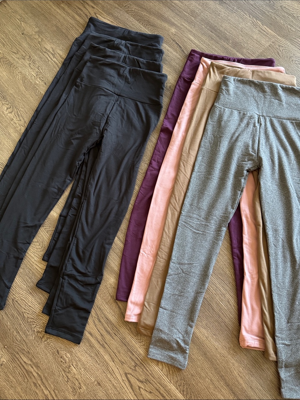 8-Pair Fleece Lined Leggings Bundle Buttery Soft High Waist | Small